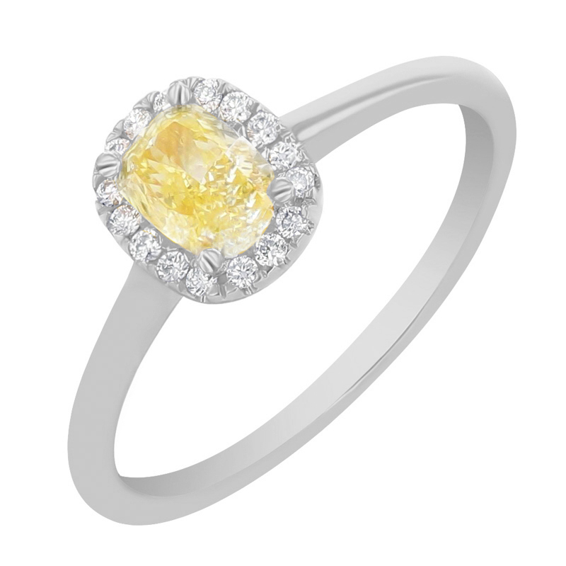 Zásnubní prsten s certifikovaným fancy yellow lab-grown diamantem Eduta 112812