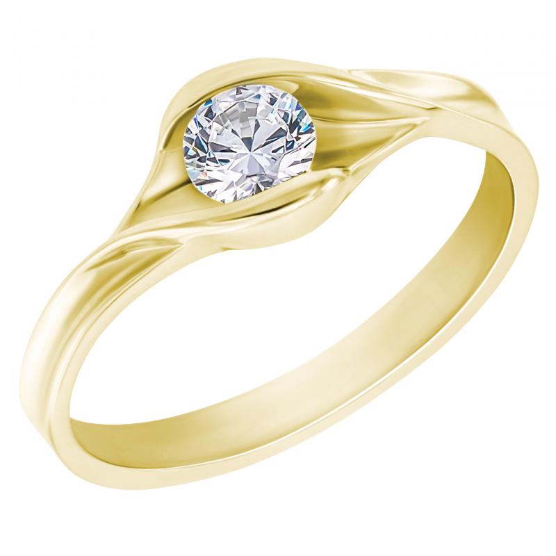 Zlatý prsten s diamantem 11282