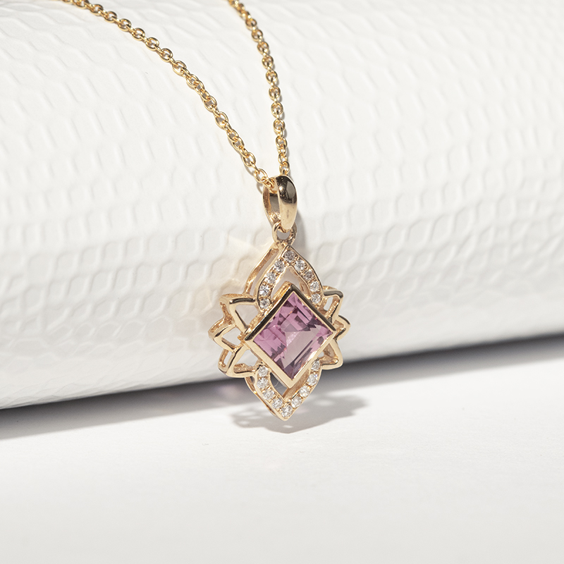 Turmalínový zlatý náhrdelník s diamanty Kieran 113032