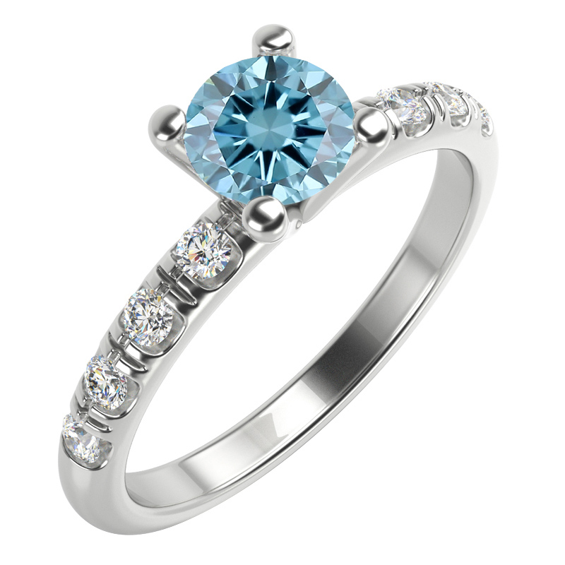 Zásnubní prsten s certifikovaným fancy blue lab-grown diamantem Megha 113722