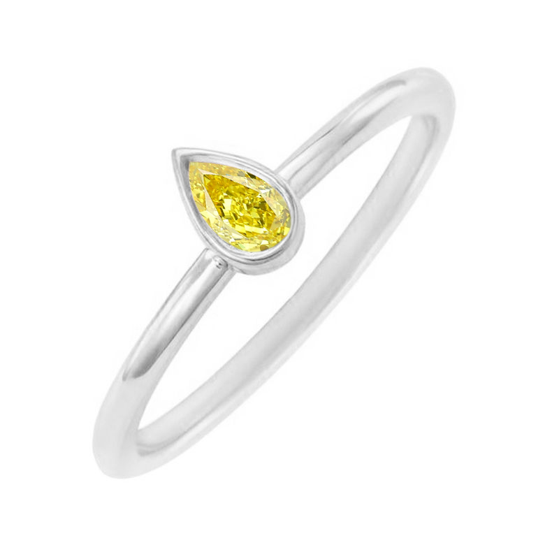 Minimalistický prsten s certifikovaným fancy yellow lab-grown diamantem Nunez