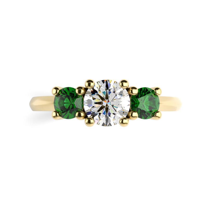 Smaragdový zlatý prsten 11432