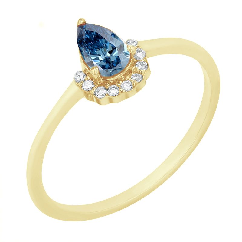 Zásnubní prsten s certifikovaným fancy blue lab-grown diamantem Pallavi 114832