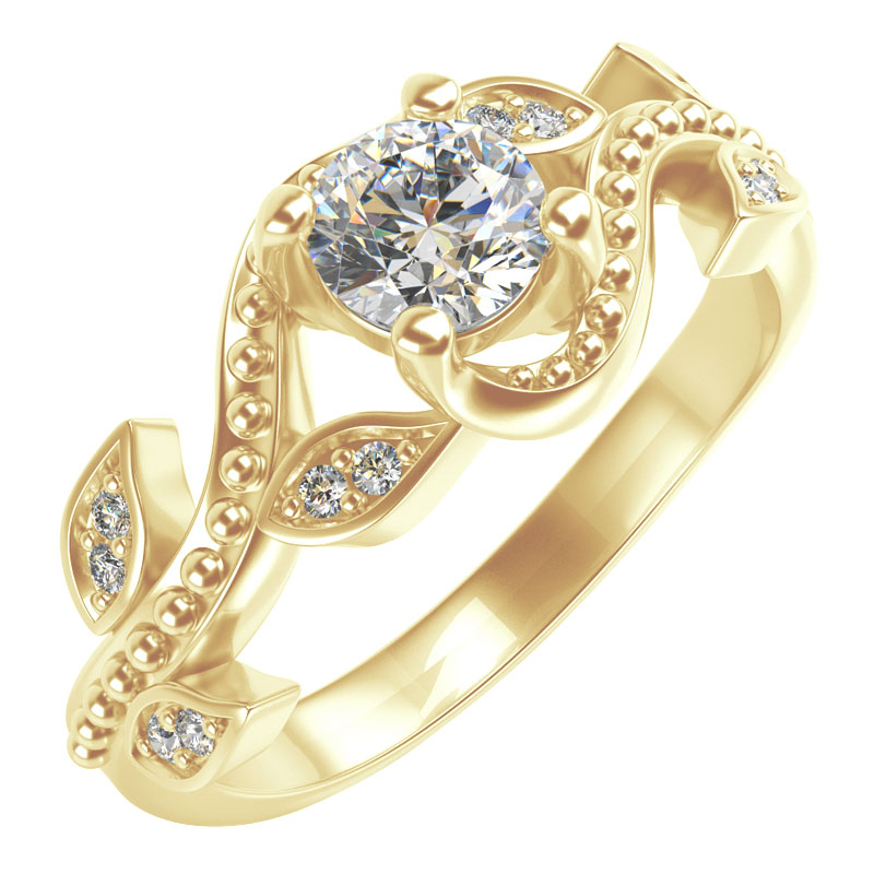 Vintage zásnubní prsten s lab-grown diamanty Vindo 115762