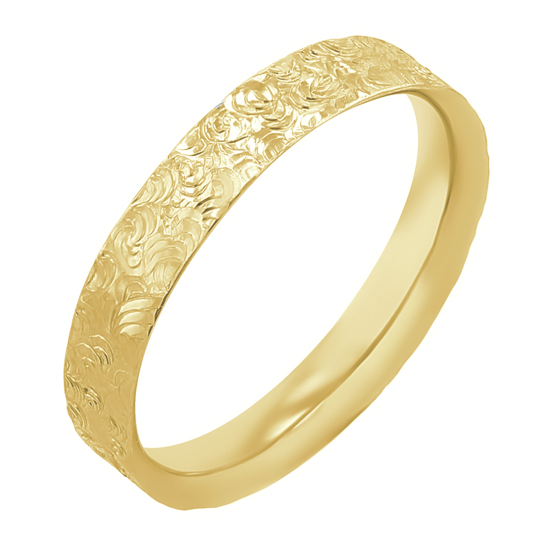 Snubní prsteny s gravírovaným povrchem Faye 116962