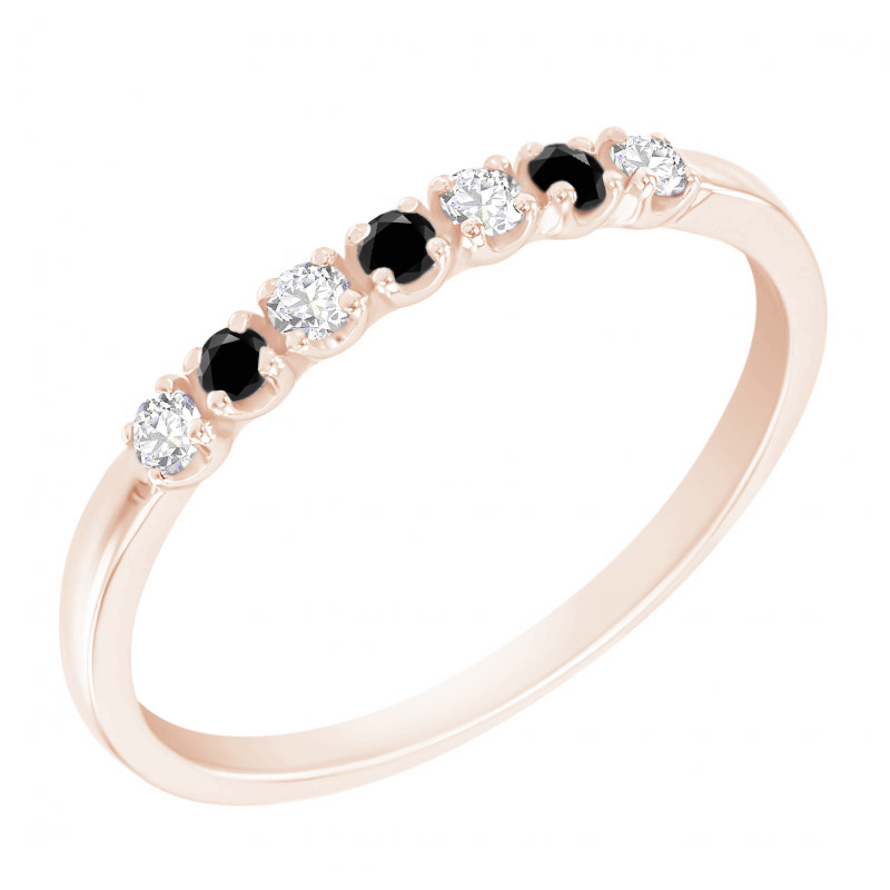 Eternity prsten s černými a bílými diamanty Gianna 120062