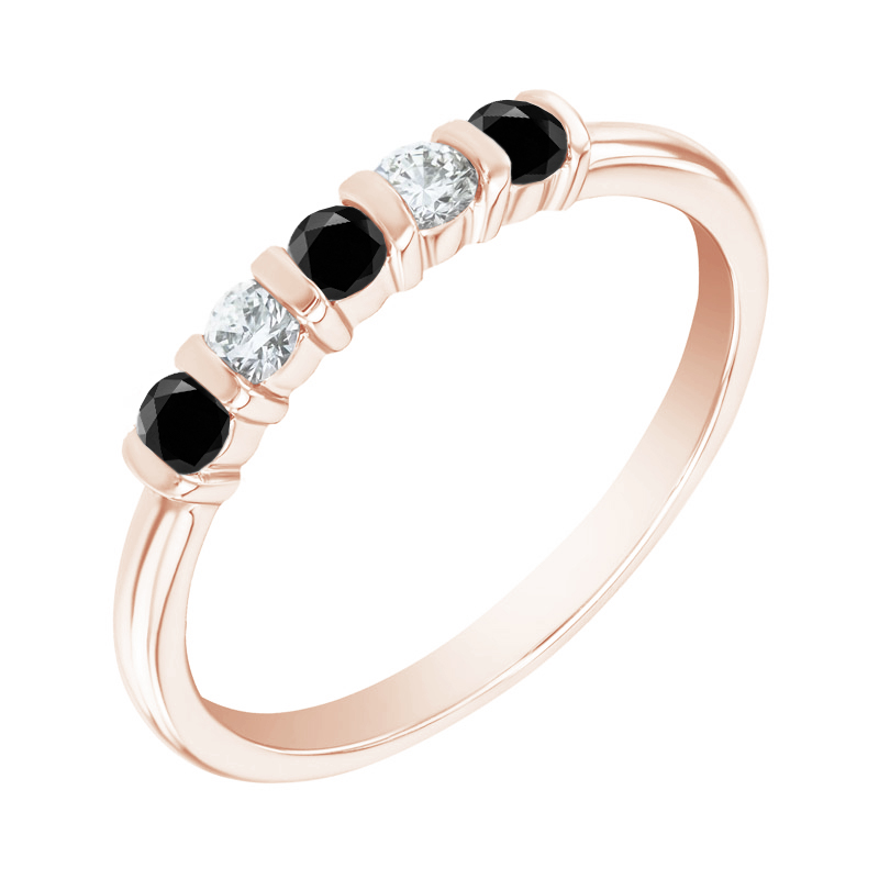 Eternity prsten s černými a bílými diamanty Dalis 120092