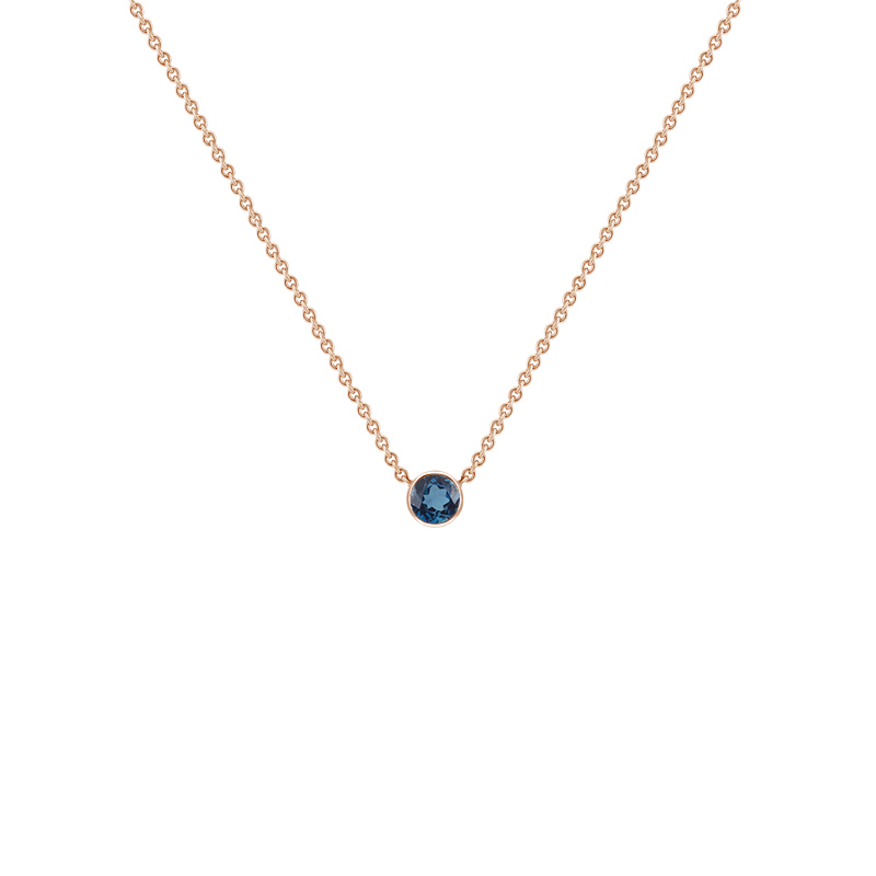 Stříbrný minimalistický náhrdelník s londýnským topazem Glosie 122212