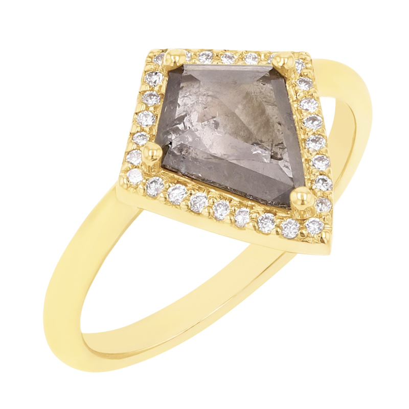Zlatý prsten s kite salt and pepper diamantem Bjorn