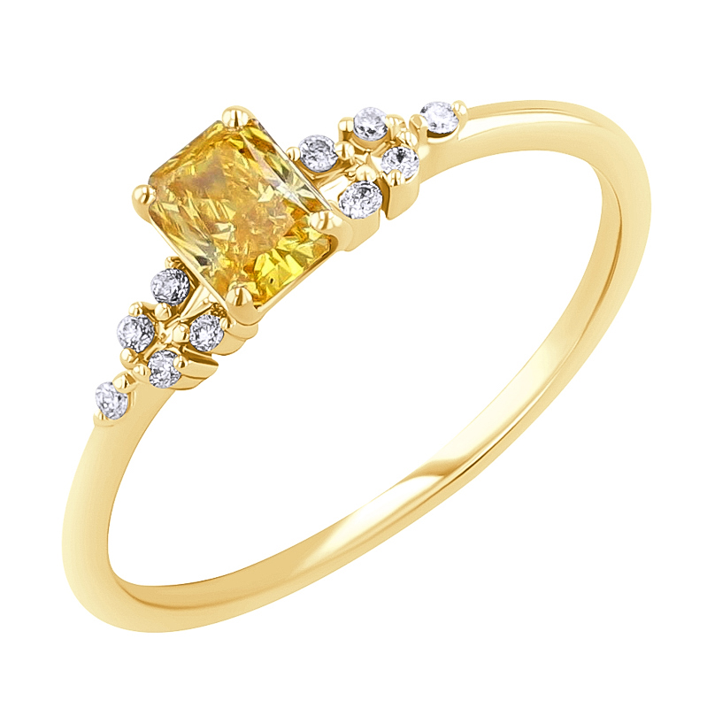 Zásnubní prsten s 0.42ct IGI certifikovaným žlutým lab-grown diamantem Adva