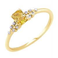 Zásnubní prsten s 0.42ct IGI certifikovaným žlutým lab-grown diamantem Adva