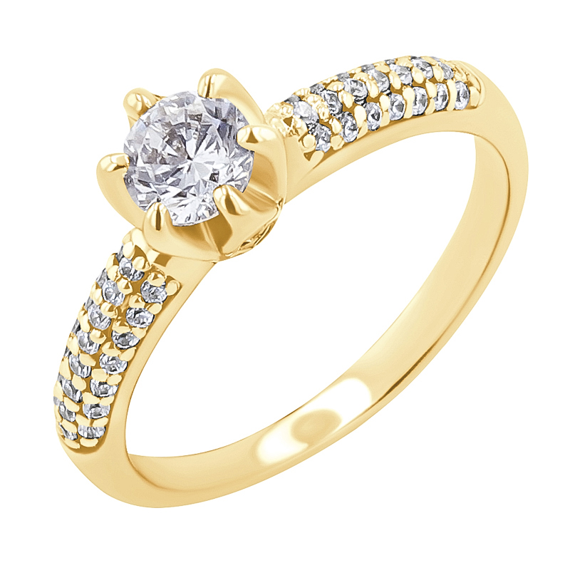 Eppi Zásnubní zlatý prsten s diamanty Lineas RE33840