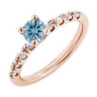 Zásnubní prsten s certifikovaným fancy blue lab-grown diamantem Megha