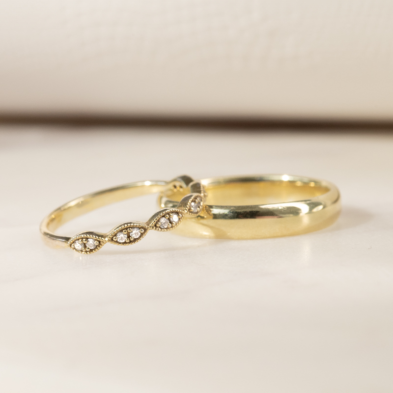 Vintage prsten s moissanity a pánský komfortní prsten Talita 136142