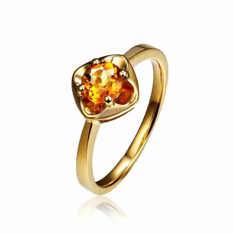 Zlatý prsten s citrínem Jahan