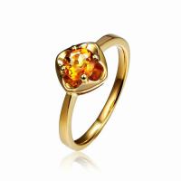 Zlatý prsten s okrouhlým citrínem Jahan