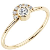 Half halo stříbrný prsten s lab-grown diamanty Jorg