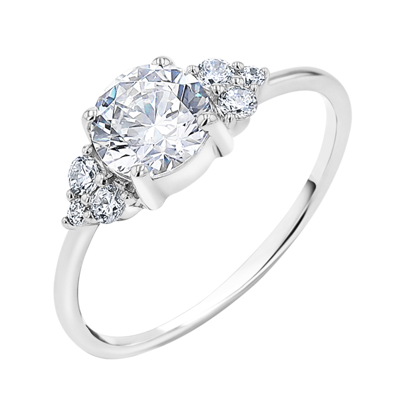 Eppi Zásnubní prsten s moissanitem a lab-grown diamanty Agathe R47428