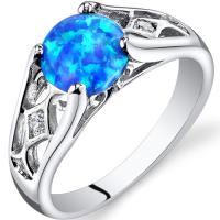 Stříbrný prsten s modrým opálem Stanley