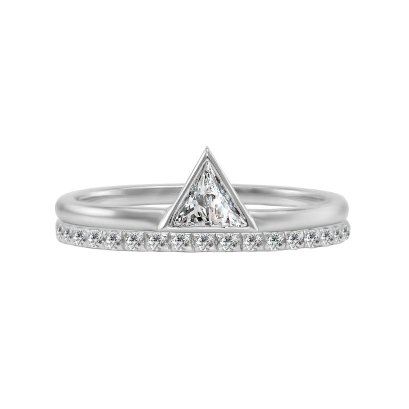 Svatební diamantový set prstenů ze zlata