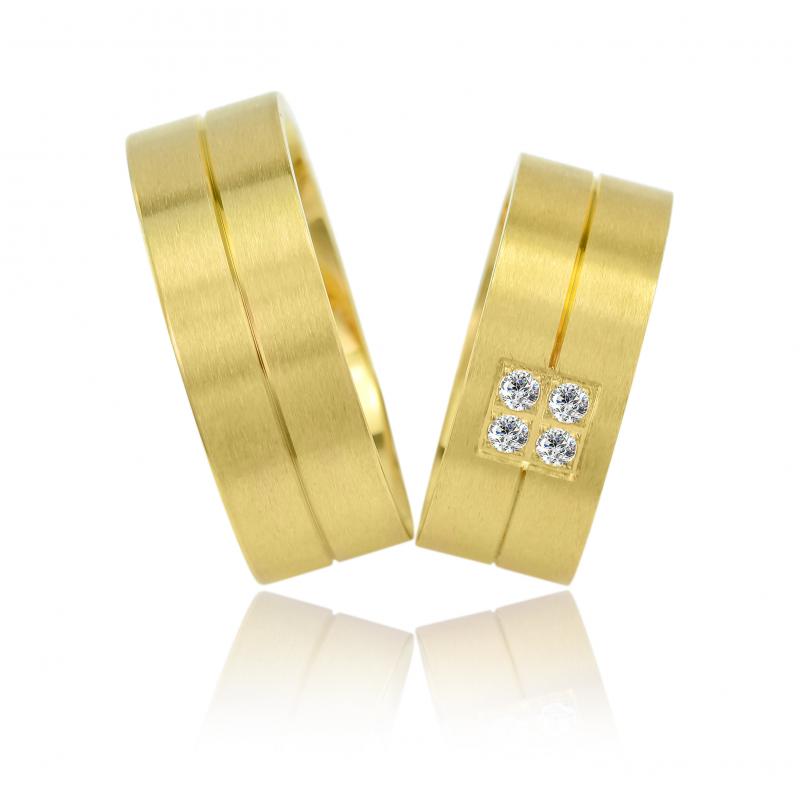 Zlaté snubní prsteny s diamanty Alin 21992