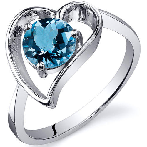 Stříbrný prsten srdce s topazem Misal