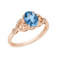 Zlatý topazový prsten s diamanty Alanyse