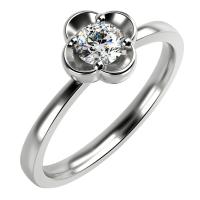 Romantický zásnubní prsten z platiny s diamantem Dorea