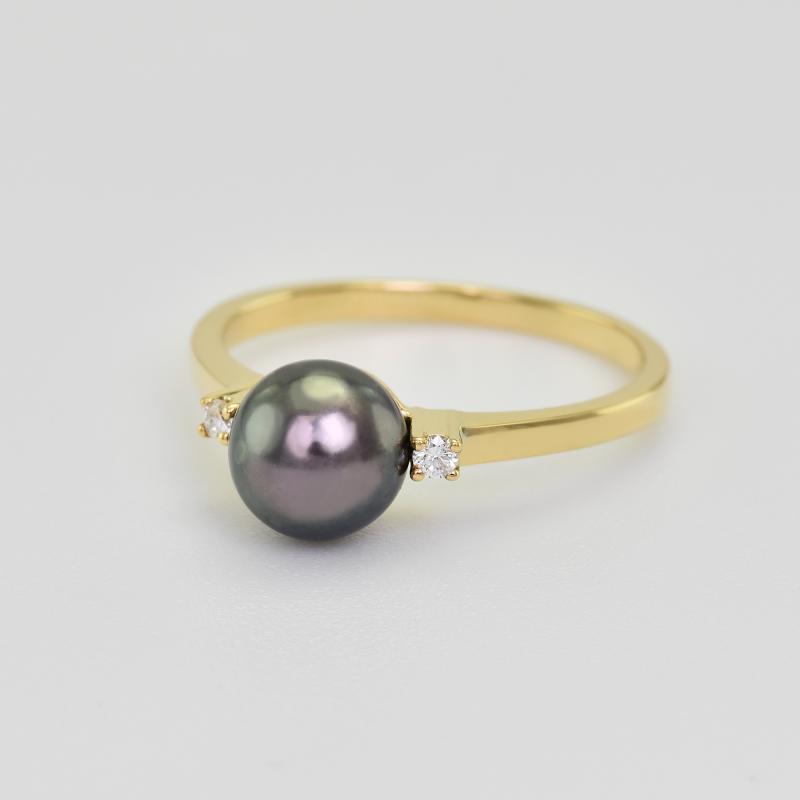 Prsten s černou perlou 24662
