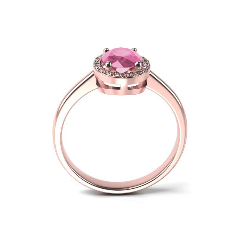 Růžový zásnubní prsten 24912