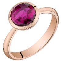 Rubínový prsten z růžového zlata Yica
