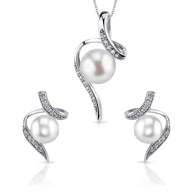Stříbrná kolekce s perlami a zirkony