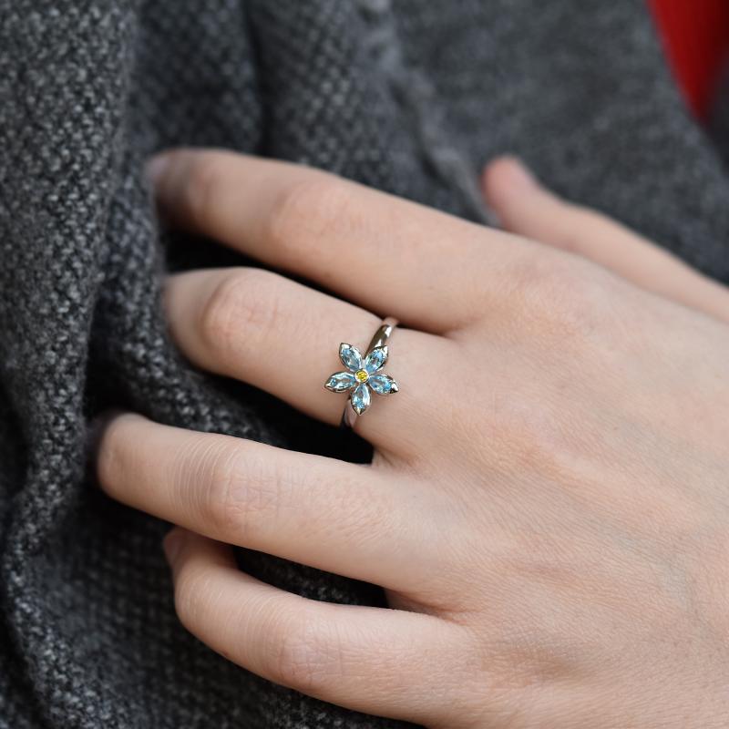 Prsten s topazovým květem 28392
