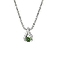 Platinový náhrdelník se zeleným diamantem Tilda