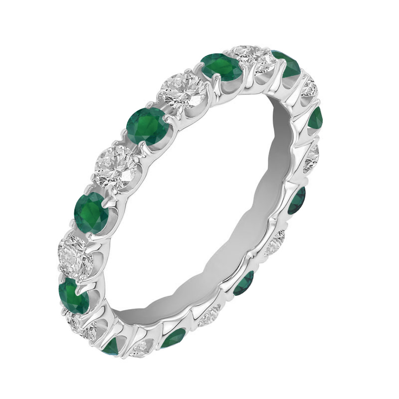Smaragdový zlatý prsten s diamanty 3202