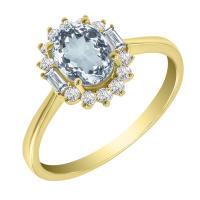 Akvamarínový prsten s diamanty Sajani
