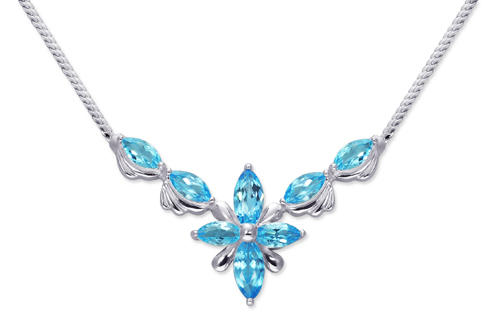 Stříbrný náhrdelník s topasovým květem Odysa