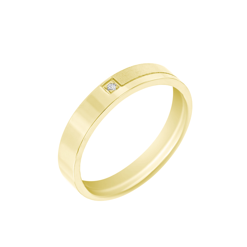Snubní prsteny s diamanty ze žlutého zlata