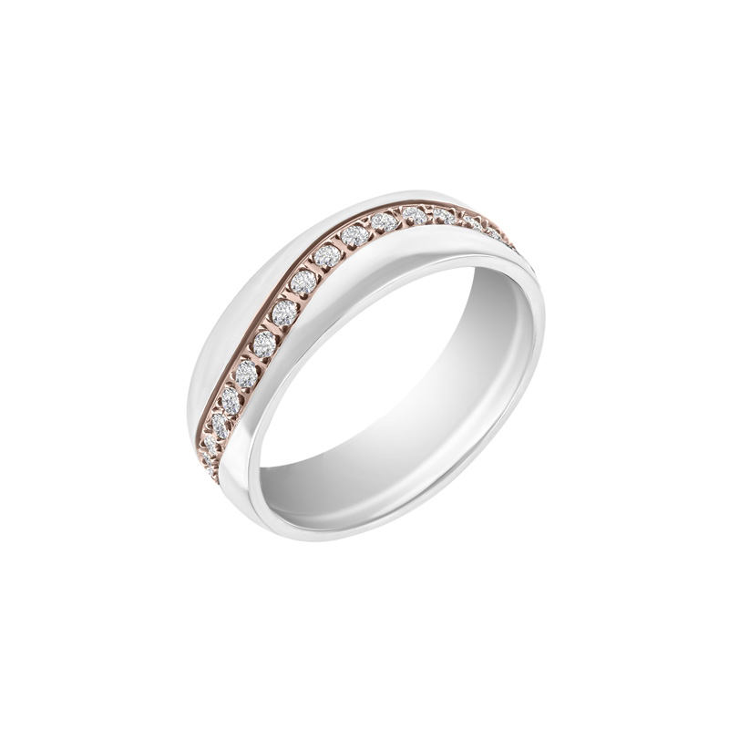 Dámský snubní komfortní prsten s diamanty 33492