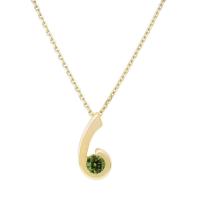 Elegantní náhrdelník ze zlata se zeleným diamantem Renu