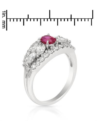 prsten s rubínem a diamanty