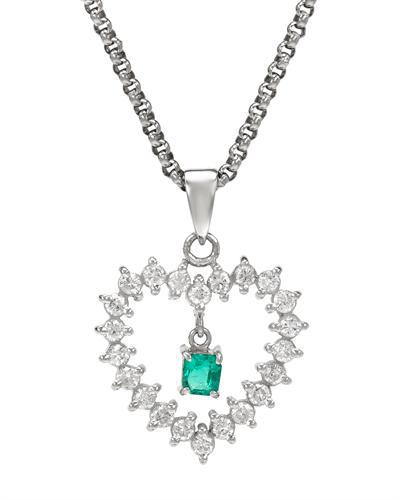 Diamantové srdce se smaragdem v náhrdelníku Khloe
