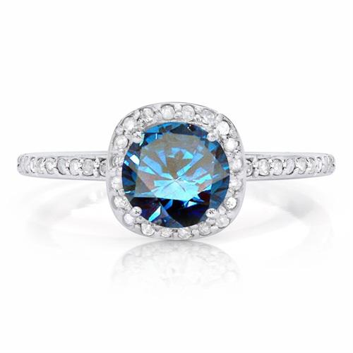 Zásnubní prsten s modrým diamantem 3932