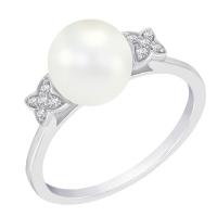 Perlový prsten s diamanty Zarina