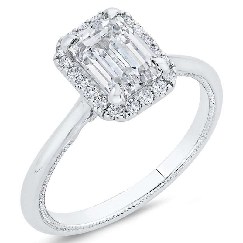 Zlatý zásnubní prsten s emerald diamantem