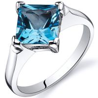 Stříbrný prsten s princess švýcarským topazem Ghali