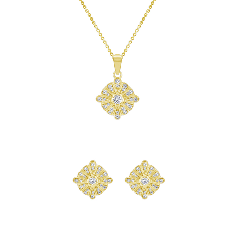 Zlatá diamantová kolekce šperků 48862