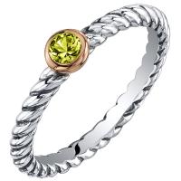 Stříbrný prsten s olivínem Natalija