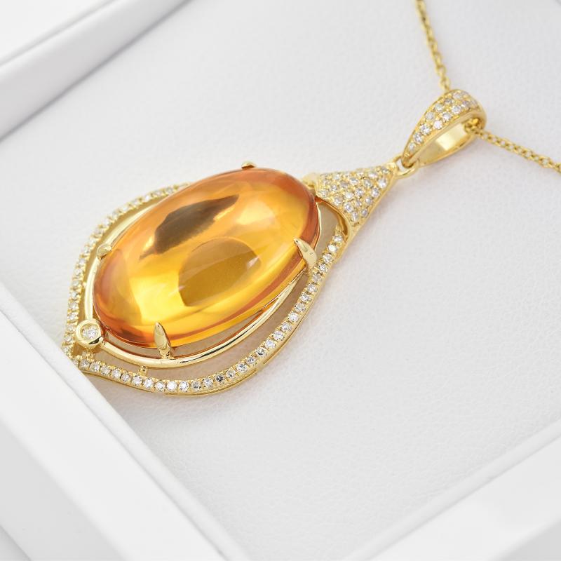 Citrínový zlatý náhrdelník