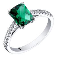 Zlatý smaragdový prsten s bílými topazy Dacre